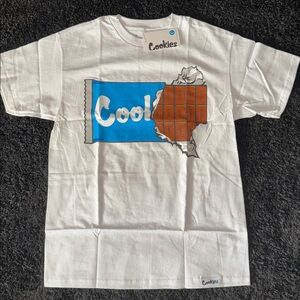 NWT Cookies ‘There's Red Eyes In Every Bite’ Men's White Tee Shirt. Size.M